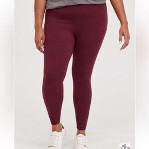 NWT Torrid Full Length Signature Waist Sweater Maroon Leggings Joggers Sz 3